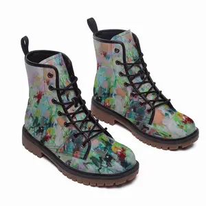 Men Anniversary Flowers Leather Work Boots