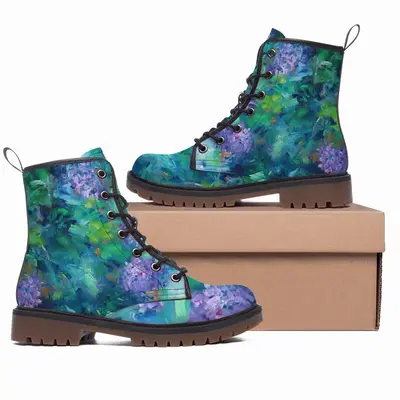 Men Floral Obsession Leather Work Boots