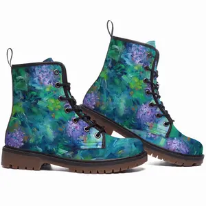 Men Floral Obsession Leather Work Boots