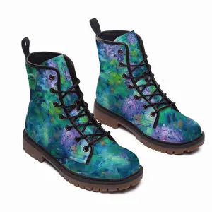 Men Floral Obsession Leather Work Boots