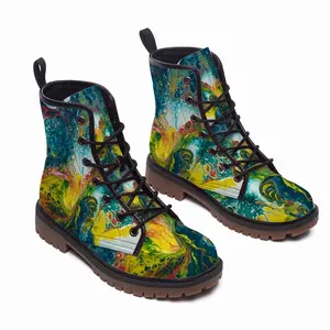 Men Swirling Energy Leather Work Boots