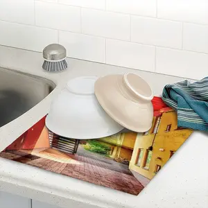 Red & Yellow Kitchen Drying Pad (Square)