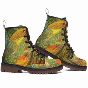 Men Tropical Mood Leather Work Boots