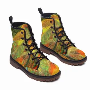 Men Tropical Mood Leather Work Boots