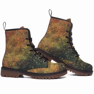 Men Golden Drops Leather Work Boots