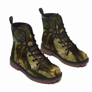 Men Old Olive Leather Work Boots