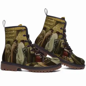 Men Jewish Pilgrims At The Western Wall Leather Work Boots