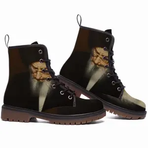 Men Portrait Of Rabbi Yehuda Ashlag Leather Work Boots