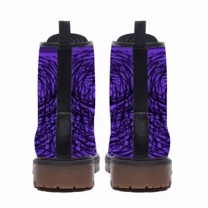 Men Purple Swirl Leather Work Boots