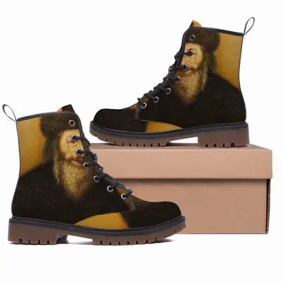 Men Rabbi Moses Sofer Leather Work Boots