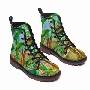 Men Backyard Banana Trees Leather Work Boots