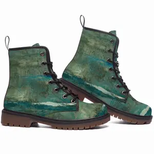 Men Imaginary Landscape Japanese Leather Work Boots