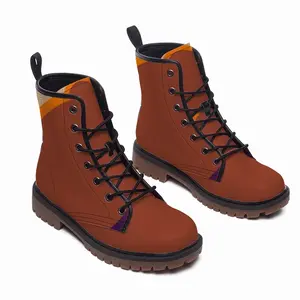 Men Press The Button Leather Work Boots