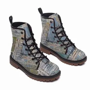 Men Grey Shack Leather Work Boots