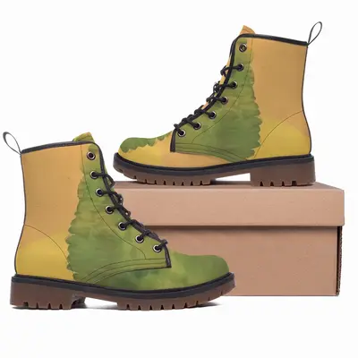 Men On Green Dolphin Stree Leather Work Boots