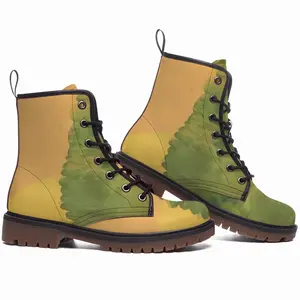 Men On Green Dolphin Stree Leather Work Boots