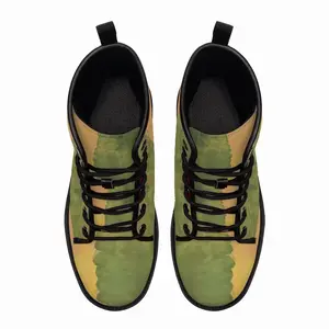 Men On Green Dolphin Stree Leather Work Boots