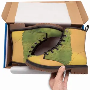 Men On Green Dolphin Stree Leather Work Boots