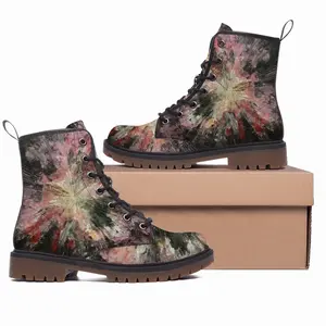 Men Cosmic Flower Leather Work Boots