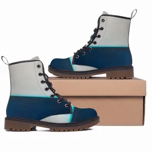 Men Charcoal White Teal Series 3 Leather Work Boots