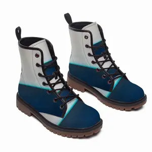 Men Charcoal White Teal Series 3 Leather Work Boots