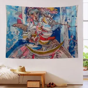 Angel Of The Forest - Drawing Wall Tapestry (Multi-Size, Horizontal)