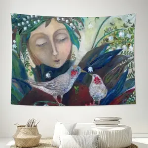 Angel Of Spring Wall Tapestry (Multi-Size, Horizontal)