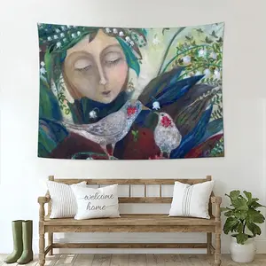 Angel Of Spring Wall Tapestry (Multi-Size, Horizontal)