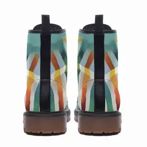 Men Rainbow Zebra Leather Work Boots