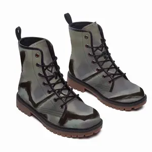 Men Five Lines (Pentagram) Leather Work Boots