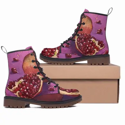 Men Pomegranate Part 2(Pink) Leather Work Boots