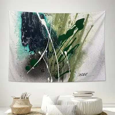 Basic Green Wall Tapestry (Multi-Size, Horizontal)