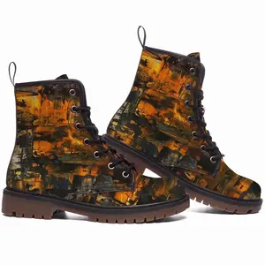 Men The Gold Of The Night Leather Work Boots