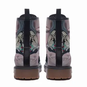 Men Butterflies Leather Work Boots