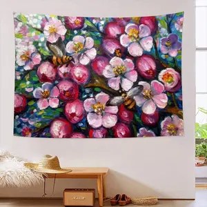 First Bumble Bees In The Garden Wall Tapestry (Multi-Size, Horizontal)