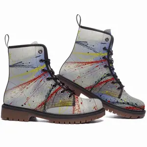 Men Sunrise On Pluto Leather Work Boots