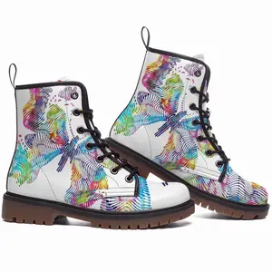 Men Butterfly Hope Explosion Leather Work Boots