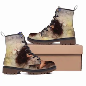 Men Hedgehog In The Fog Leather Work Boots