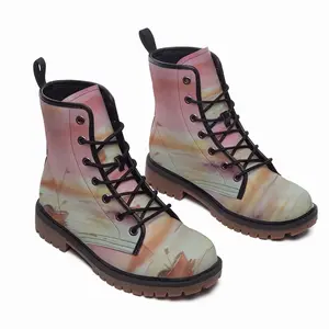 Men The Boat And Sunset Leather Work Boots