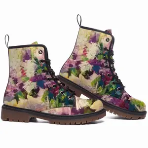 Men Bouquet Of Lilac Leather Work Boots