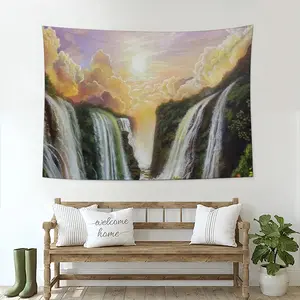 Among The Waterfalls Wall Tapestry (Multi-Size, Horizontal)