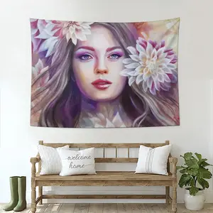 Floral Queen Wall Tapestry (Multi-Size, Horizontal)