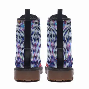 Men The Colorful Zebra Leather Work Boots