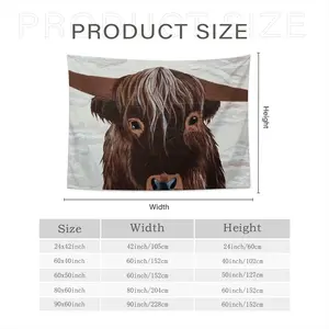 Bull - Red Bull Taurus Animals Buffalo Wild Wall Tapestry (Multi-Size, Horizontal)