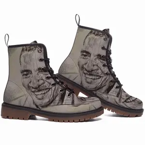 Men President Barack Obama Leather Work Boots