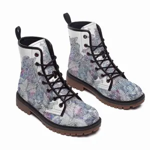 Men Love Butterfly And Hope Leather Work Boots