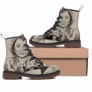 Men Nancy Pelosi Leather Work Boots