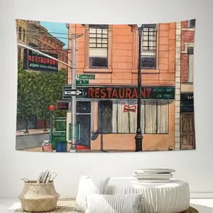 #6Th Avenue Restaurant New York City Wall Tapestry (Multi-Size, Horizontal)