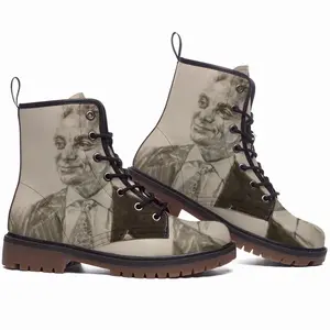 Men Mayor Rahm Emmanuel Leather Work Boots