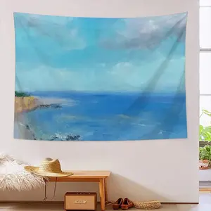 Cliffside Beach Wall Tapestry (Multi-Size, Horizontal)